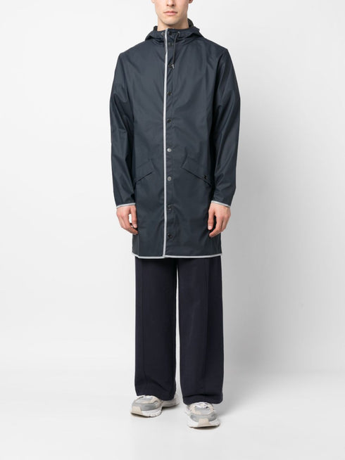 zip-up hooded raincoat