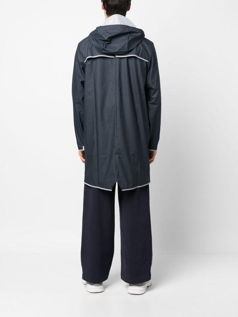 zip-up hooded raincoat