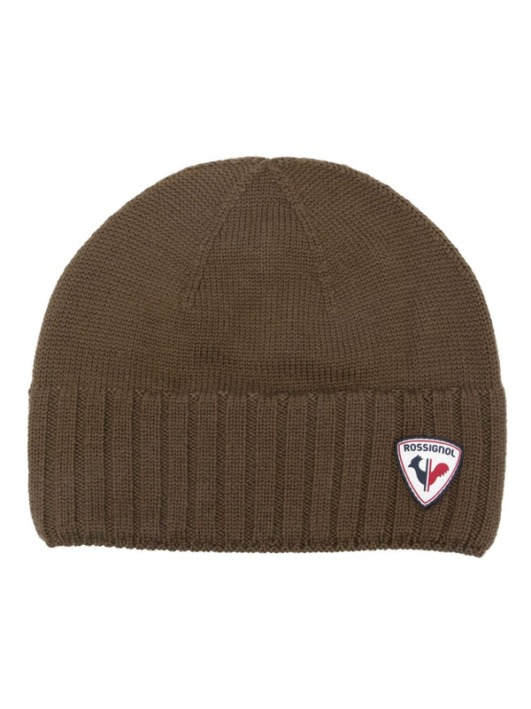 logo-patch wool beanie