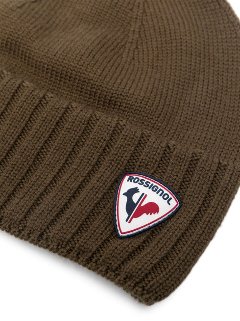 logo-patch wool beanie
