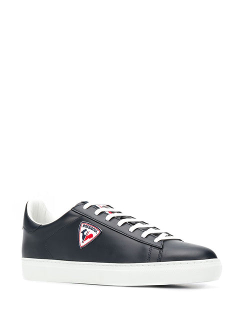 logo patch low top sneakers