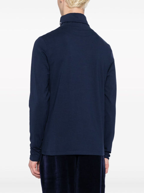 logo-embroidered roll-neck jumper
