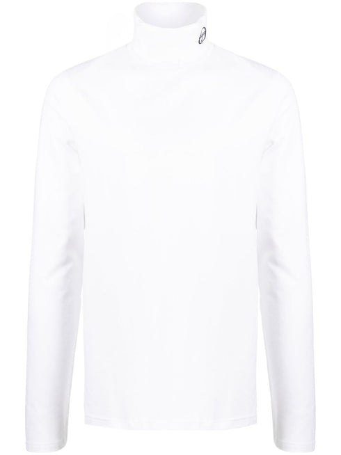 logo-embroidered roll-neck jumper