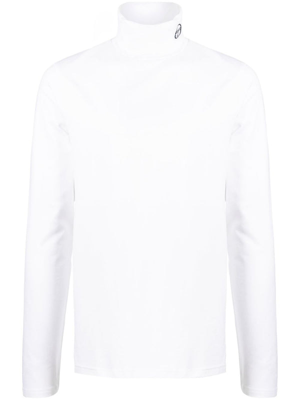 logo-embroidered roll-neck jumper