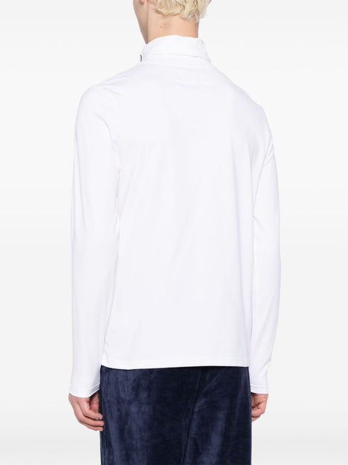 logo-embroidered roll-neck jumper