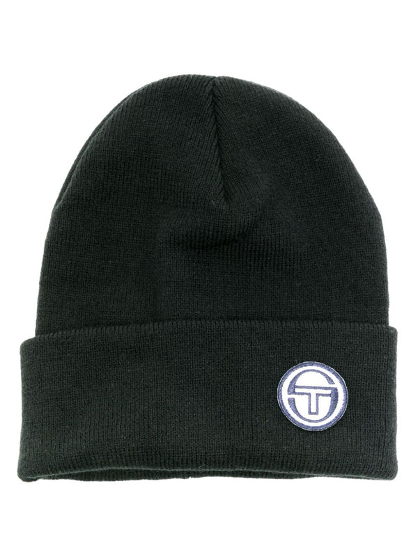 logo-patch ribbed-knit beanie