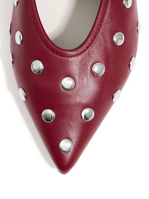 stud-embellished leather ballerina shoes