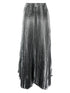metallic-effect pleated midi skirt