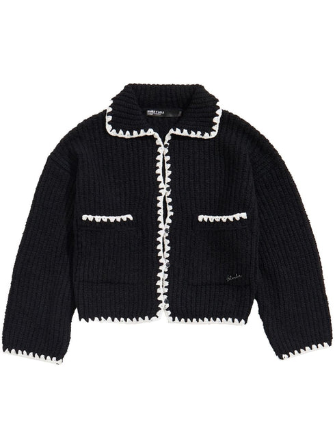 topstitched cardigan