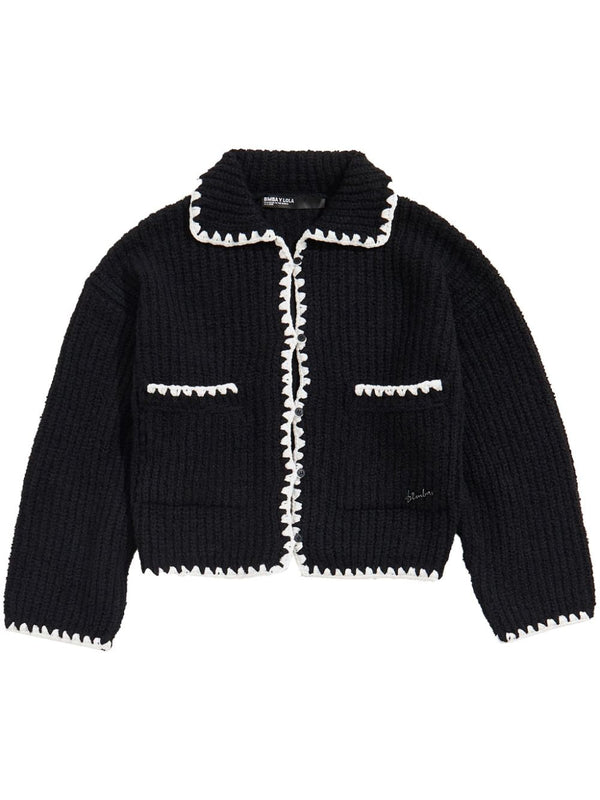 topstitched cardigan