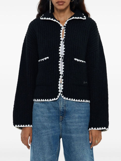 topstitched cardigan