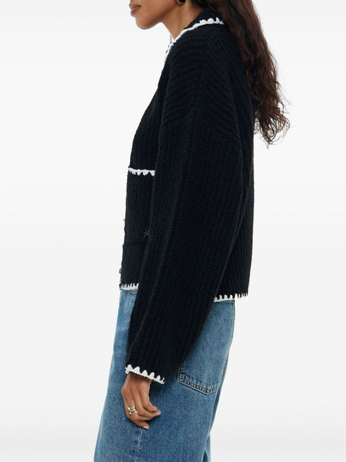 topstitched cardigan