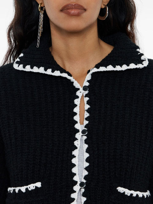 topstitched cardigan