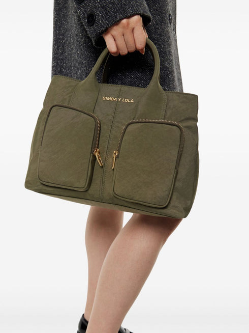 large zip-pocket tote bag