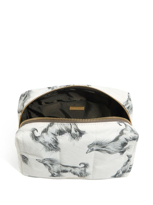 large Greyhound-print makeup bag