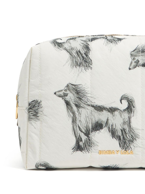 large Greyhound-print makeup bag