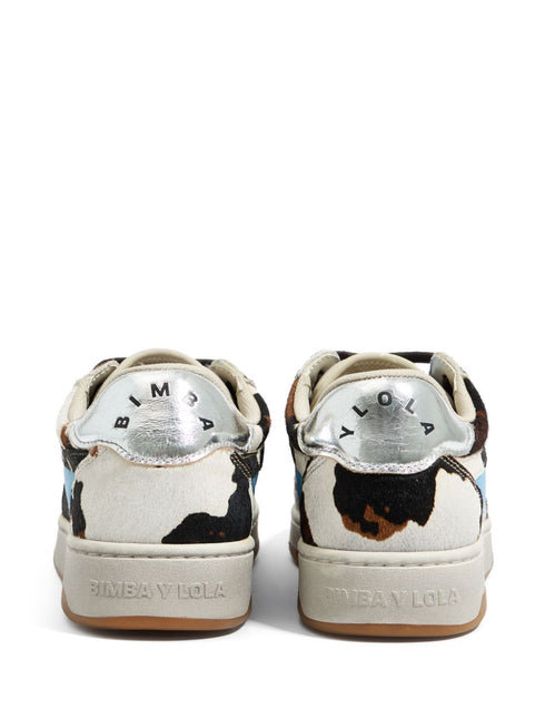 cow-print leather sneakers