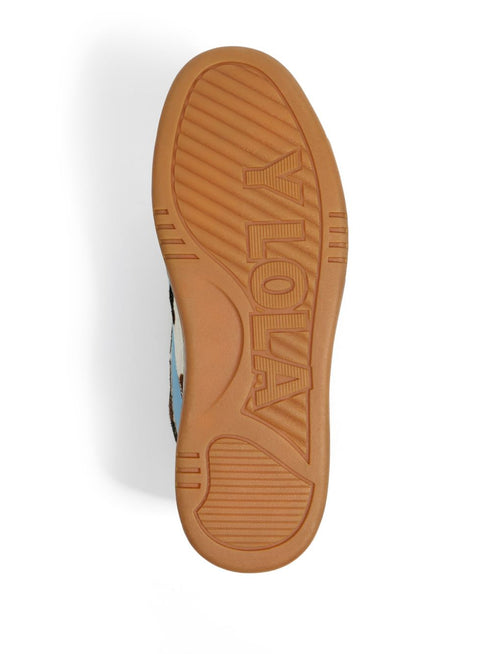 cow-print leather sneakers