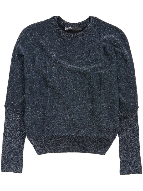 metallic-threading sweater