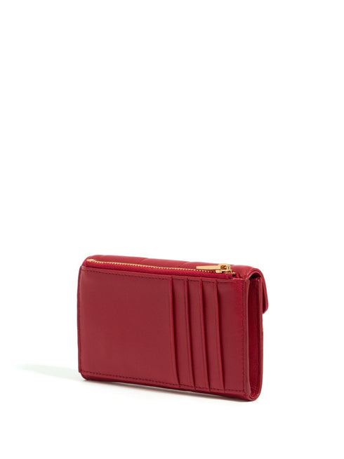 logo-plaque quilted leather purse