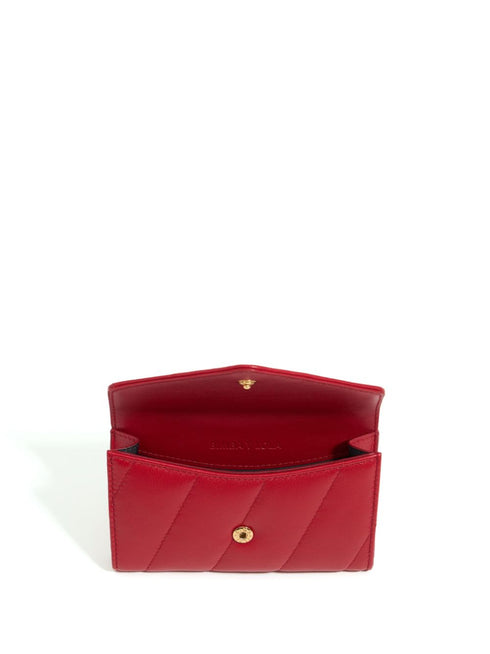 logo-plaque quilted leather purse