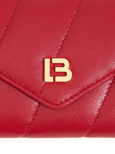 logo-plaque quilted leather purse