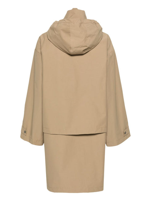 zip-up hooded trench coat