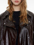 satin-finish leather jacket