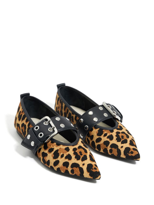 leopard-print ballerina shoes