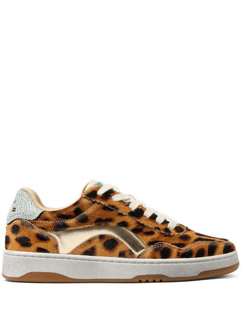 leopard-print leather sneakers
