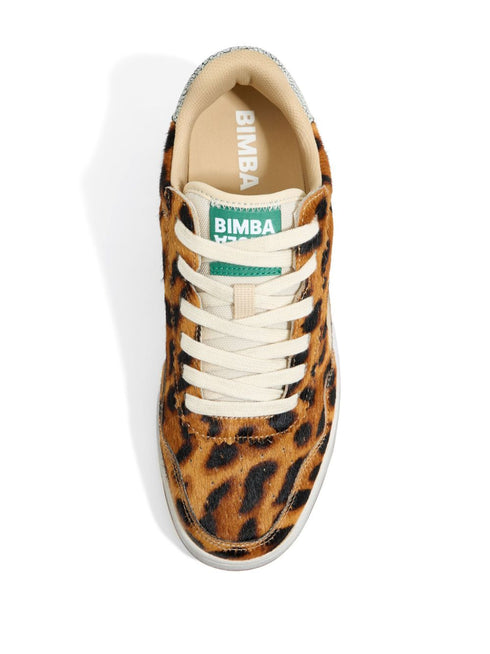 leopard-print leather sneakers