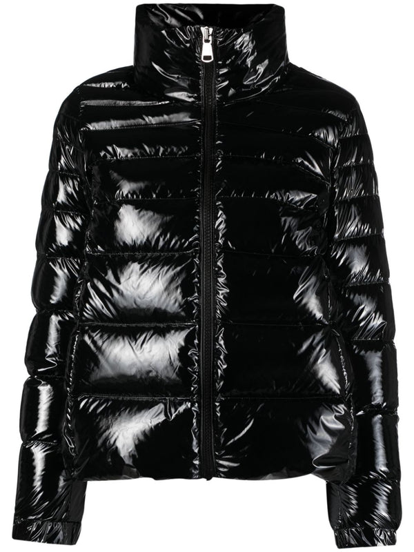 laminated-finish puffer jacket