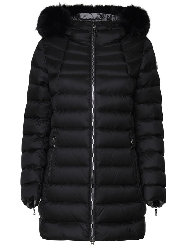 logo-appliqué padded coat