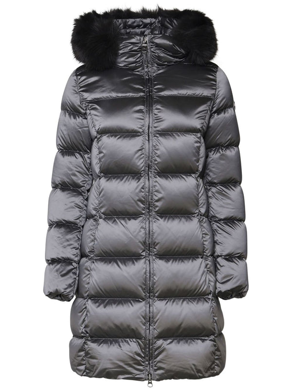 logo-appliqué padded coat