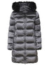 logo-appliqué padded coat