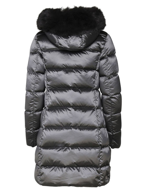 logo-appliqué padded coat