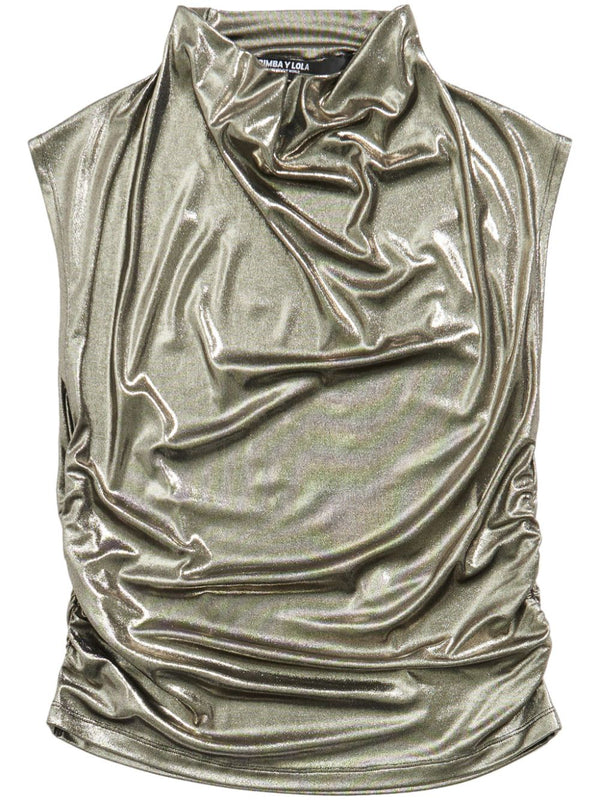 metallic ruched top