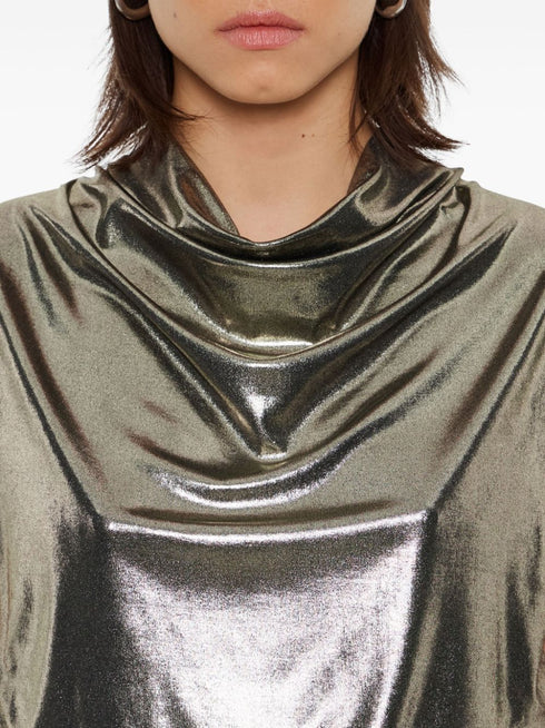 metallic ruched top