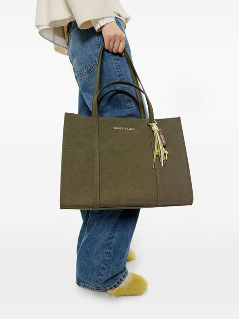 large logo-lettering tote bag