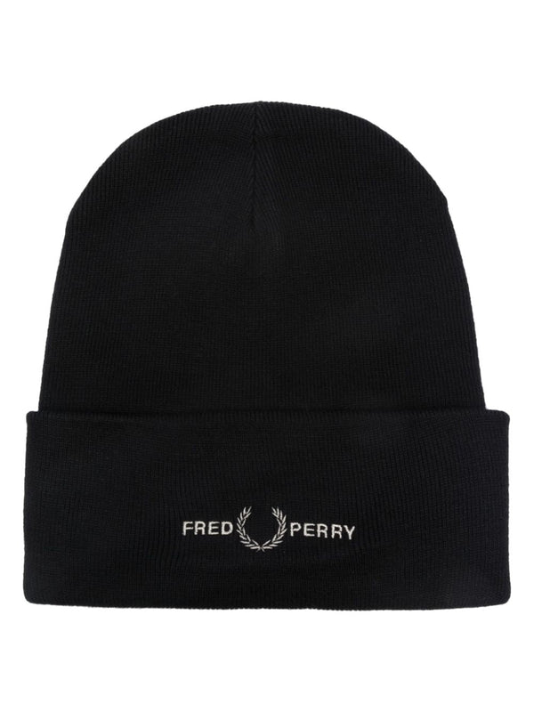 logo-embroidered knitted beanie