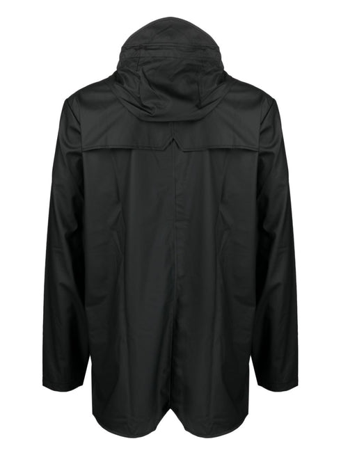 Rains Drawstring-hooded Buttoned Rain Jacket