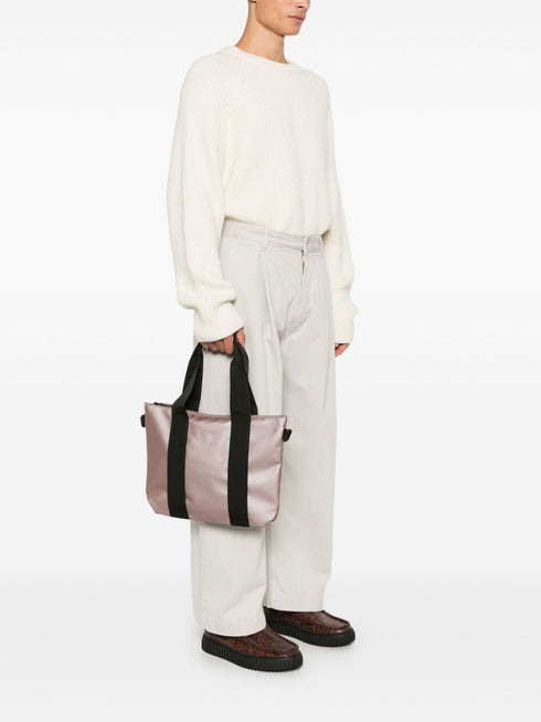 micro metallic-effect tote bag