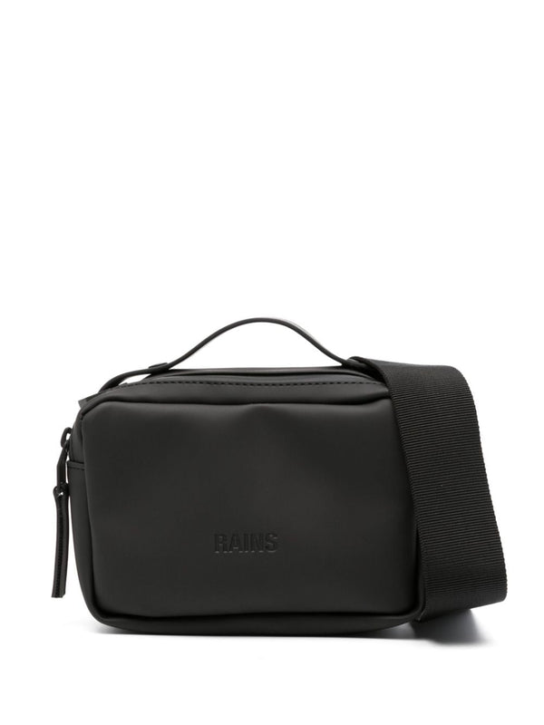 logo-debossed faux-leather shoulder bag