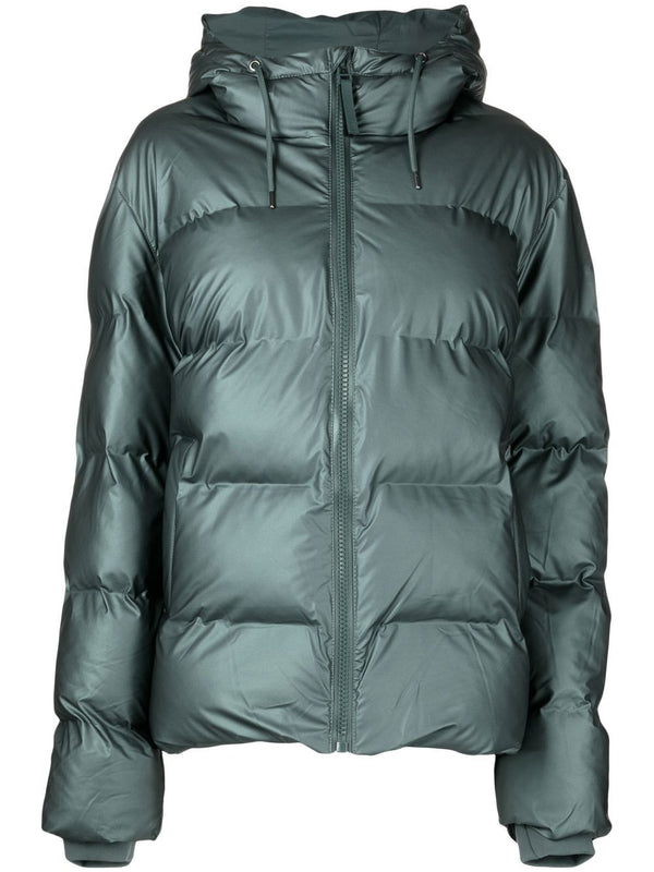 metallic-sheen puffer jacket