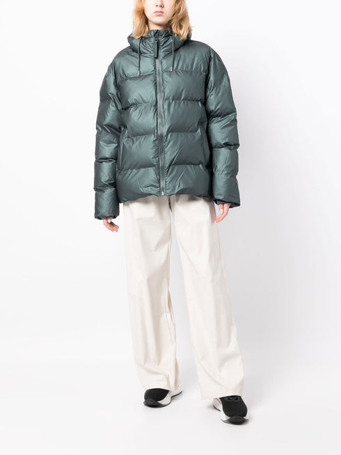 metallic-sheen puffer jacket