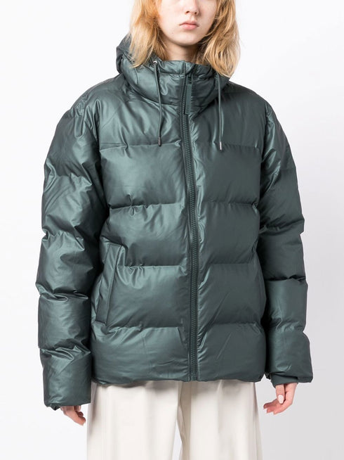 metallic-sheen puffer jacket