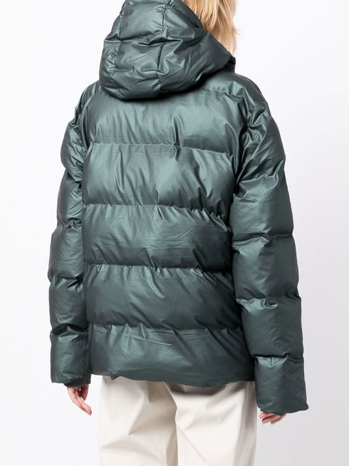 metallic-sheen puffer jacket