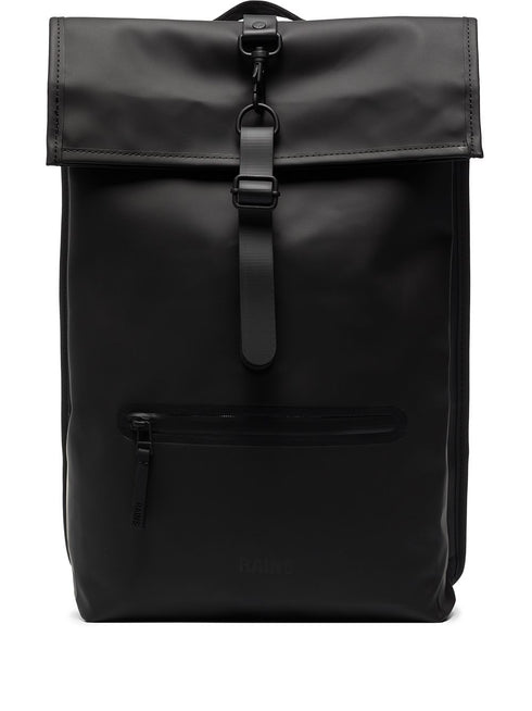 logo-embossed foldover backpack