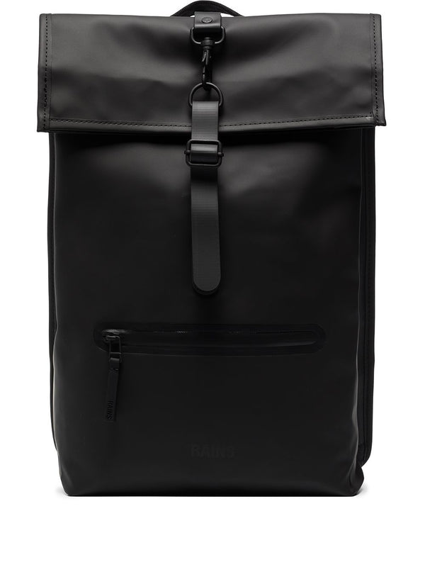 logo-embossed foldover backpack