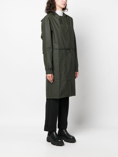 String hooded parka coat